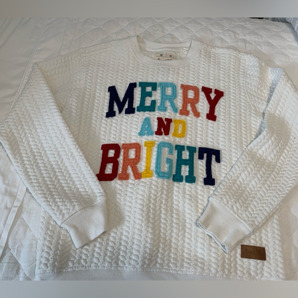 Festive MERRY & BRIGHT top.